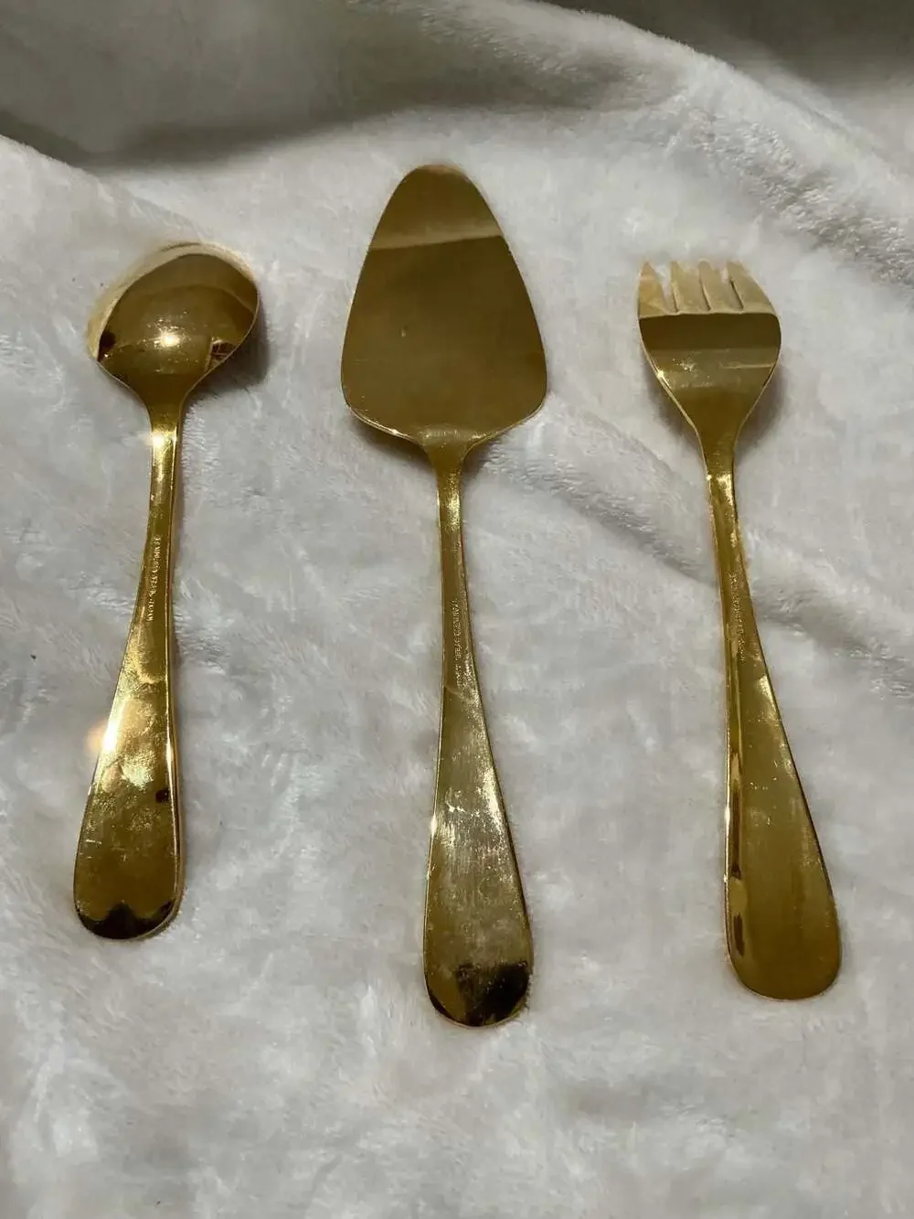 Retroneu Hollyday Gold Electroplate Holly 3-Piece Serving Set